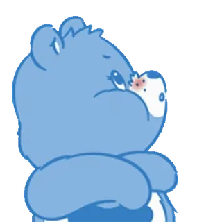 😊 fb59a109 bisounours, ours bleu, ours triste, ours dessin animé, personnage animé, ours telegram sticker