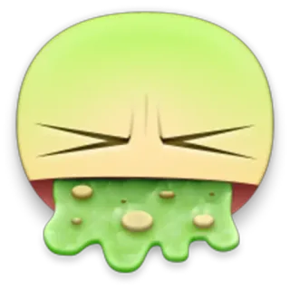 💩 e4e6447e 生病, 呕吐, 恶心, 绿色, 表情符号, 作呕 telegram sticker