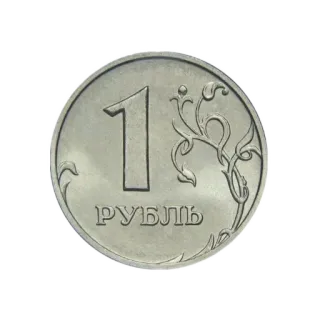 🪙 267040f3 РУБЛЬ монета, деньги, валюта, рубль, один рубль telegram sticker