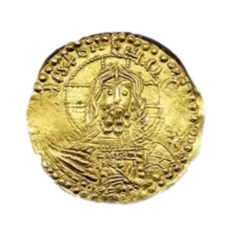 🪙 f8e9c352 монета, золото, византийский, Иисус, религия, исторический артефакт telegram sticker