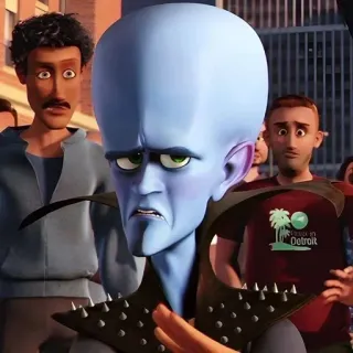 🌟 1adea8d9 Megamind Megamind, animazione, personaggio, film, blu, alieno, supercattivo telegram sticker