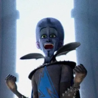 🌟 be96a3ef Megamind Megamind, cartone animato, cattivo, blu, eccitato, film telegram sticker