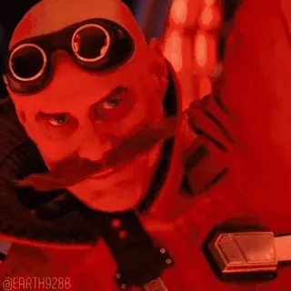 👊 2189657c Dr. Robotnik Sonic the Hedgehog @EARTH9288 Dr. Robotnik, Jim Carrey, Sonic il Riccio, cattivo, film whatsapp sticker