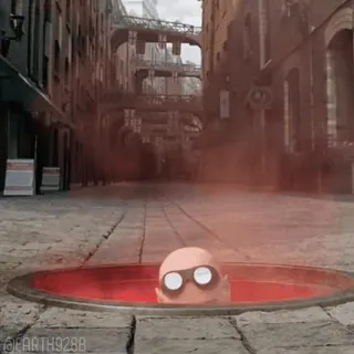 😠 267199ba Cartone animato, Tombino, Fognatura, Occhiali, Strada, Città whatsapp sticker