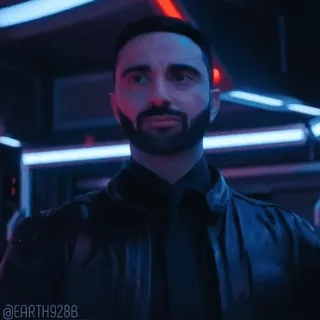 😄 2b9a5f66 @EARTH9288 uomo, persona, ritratto, giubbotto pelle, serio whatsapp sticker