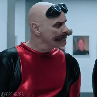 🤨 a6e10361 Dr. Robotnik Sonic the Hedgehog @EARTH9288 Dr. Robotnik, Jim Carrey, Sonic il riccio, cattivo, personaggio cinematografico whatsapp sticker