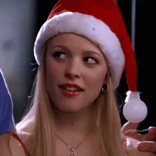 ♥️ 66910b01 Regina George Mean Girls regina george, mean girls, christmas, santa hat, movie, comedy telegram sticker