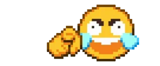 😂 130d71f5 表情符号, 指, 笑, 像素艺术, 冒犯性手势, 侮辱, 不尊重 telegram sticker