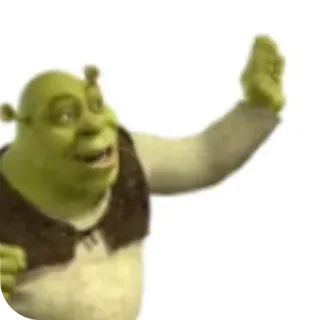 👍 dd810249 Shrek огр, анимационный, фильм, Dreamworks, персонаж, смешной, машет whatsapp sticker