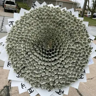 🤑 077b949d เงิน, ธนบัตรดอลลาร์, ช่อดอกไม้, หรูหรา, ชาแนล, ดีไซน์ telegram sticker