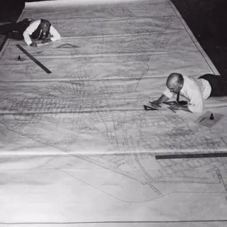 📐 8b0d34bd แผนที่, สถาปนิก, วิศวกร, แบบแปลน, ภาพวาด, วินเทจ, การวางแผน, การพัฒนา telegram sticker