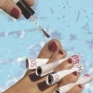 🤑 e298b6dc เงิน, นิ้ว, ยาทาเล็บ, ยูโร, หรูหรา, ความมั่งคั่ง telegram sticker