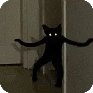 🐱 9444a211 кот, существо, силуэт, смешной, жуткий, стоящий telegram sticker