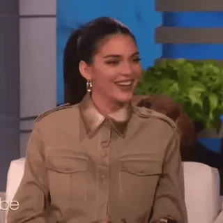 😐 f9ae9f4c Kendall Jenner The Ellen Show selebriti, acara tv, talk show, model, wawancara telegram sticker