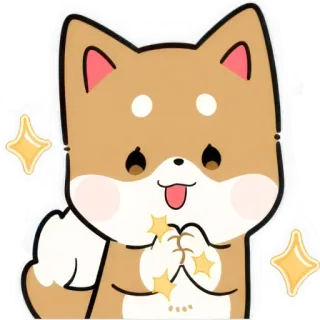 ✨ 07f6fb4f Hund, Shiba Inu, süß, Glitzer, Tier, kawaii, Aufkleber telegram sticker