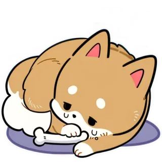 🥲 29150885 Hund, Shiba Inu, Knochen, schlafend, Tier, süß telegram sticker