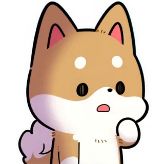 😱 49984d5e Hund, Tier, Cartoon, süß, Aufkleber, lustig, Ausdruck, Shiba Inu telegram sticker
