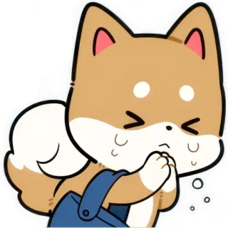 😫 9908e095 Hund, Shiba Inu, süß, Cartoon, Tier, traurig, kawaii telegram sticker