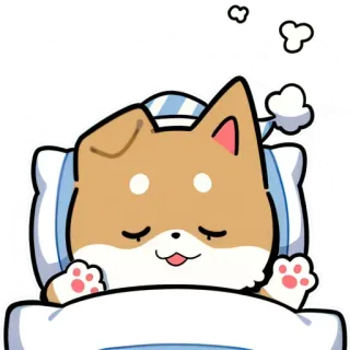 😴 a6869060 Hund, schlafend, süß, Tier, kawaii, verschlafen telegram sticker