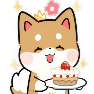 🎂 abf86100 Hund, süß, kawaii, Kuchen, Party, Feier telegram sticker