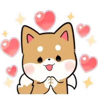 😍 c09949ae Hund, Herz, süß, kawaii, Liebe, Aufkleber telegram sticker