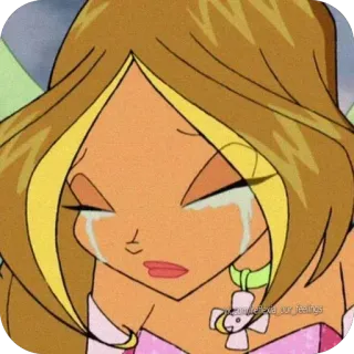 😢 11a033a6 Flora Winx Club andellaffa_sur jeans мультфильм, фея, плачущий, грустный, анимация, Винкс Клаб telegram sticker