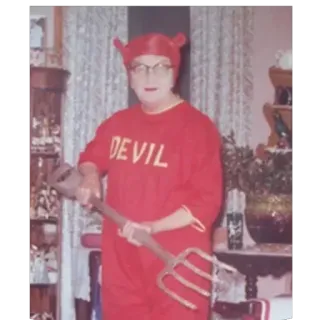 👹 178d4f59 DEVIL дьявол, хэллоуин, костюм, красный, рога, вилы, наряжаться, зло telegram sticker