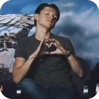 ❤ 61eb0a06 Tom Holland актер, сердце, человек, знаменитость telegram sticker