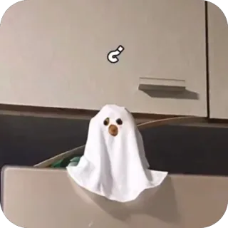 👻 f0c7e95c призрак, хэллоуин, костюм, вопросительный знак, смешной, милый telegram sticker