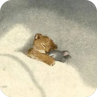 😴 f69f299b животные, спящий, лиса, кролик, милый, мультфильм telegram sticker