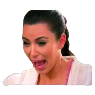 😭 44413e8c Kim Kardashian piangere, triste, emozionale, meme, reality tv whatsapp sticker