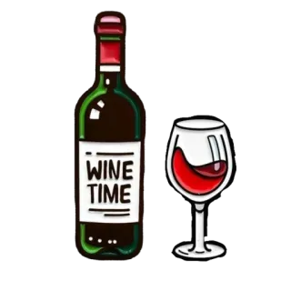 🍷 5d347787 WINE TIME vino, alcol, bottiglia di vino, bicchiere di vino whatsapp sticker