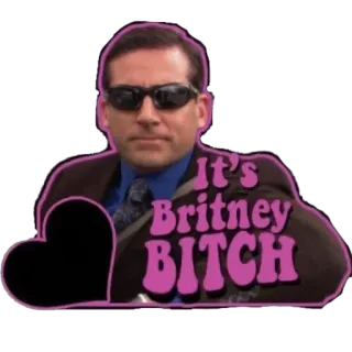😎 7f8e529a Michael Scott The Office It's Britney BITCH ufficio, divertente, serie tv, michael scott, britney spears whatsapp sticker