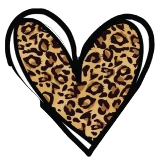 ❤️ 92c3e157 cuore, stampa leopardata, stampa animalier, amore, san valentino, a forma di cuore whatsapp sticker