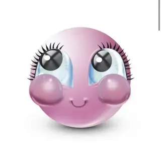 😊 19b7ab9c emoji, mignon, kawaii, rougir, yeux, cils, autocollant whatsapp sticker