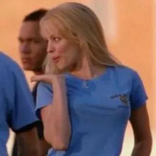 💋 3deb1df1 femme, bisou, blonde, t-shirt, collier whatsapp sticker