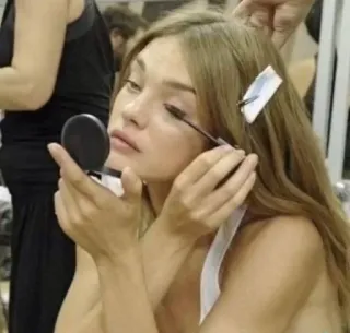 🌟 8674395e femme, maquillage, cosmétiques, beauté, mannequin, mascara, maquillage des yeux whatsapp sticker