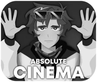 😐 8299b282 ABSOLUTE CINEMA Anime, Bioskop, Film, Film, Hiburan, Mutlak whatsapp sticker