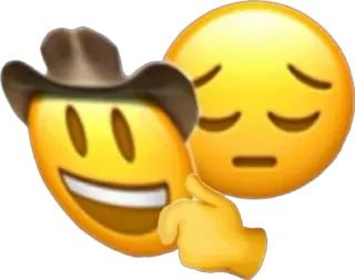 🤠 966d8c44 이모지, 슬픔, 행복, 마스크, 카우보이, 얼굴 telegram sticker