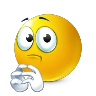 🙂 0e916bac Emoji, Pensando, Ponderando, Gesto de mão, Confuso, Pensativo, Questionando telegram sticker