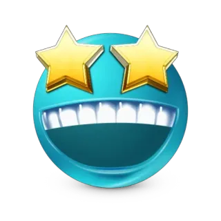 🤩 22a483fc Emoji, Rosto, Estrela, Olhos, Desenho animado, Feliz, Smiley telegram sticker