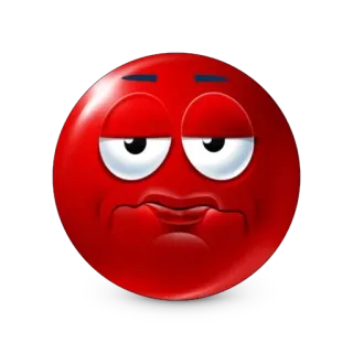 🤨 3217bfd0 Emoji, Rosto vermelho, Decepcionado, Irritado, Expressão, Desenho animado, Adesivo telegram sticker