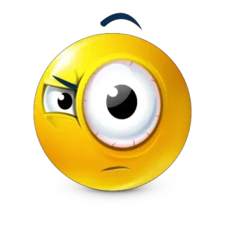 🤨 3685c398 Emoji, Expressão, Amarelo, Desenho animado, Rosto, Louco, Bravo, Engraçado telegram sticker