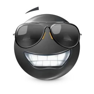 😎 411bf13f Emoji, Óculos de sol, Legal, Sorriso, Preto, Óculos telegram sticker