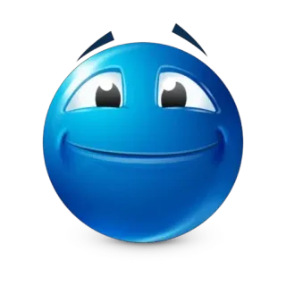 🙂 74161f73 Emoji, Azul, Sorriso, Feliz, Desenho animado telegram sticker
