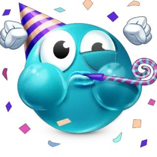 👏 bed9ab20 festa, celebração, aniversário, emoji, festivo, confete, chapéu de festa telegram sticker