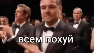 🌟 9024d108 всем похуй 反应, 表情包, 鼓掌, 莱昂纳多·迪卡普里奥, 布拉德·皮特, 不屑 whatsapp sticker