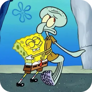 ❤ 081cc329 Spongebob Spongebob Squarepants Bob Esponja, Calamardo, dibujos animados, abrazando, Nickelodeon, amistad whatsapp sticker