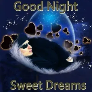 😴 2be17bfd Good Night Sweet Dreams おやすみ, 良い夢を, 月, ハート, 星, 挨拶 whatsapp sticker
