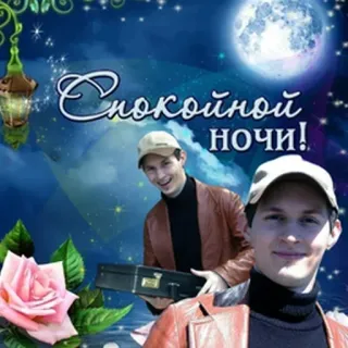 😴 fd374546 Спокойной ночи! おやすみ, 夜, 月, バラ, 挨拶 whatsapp sticker